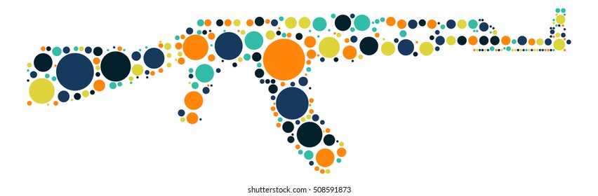 gun shape vector design by color point
