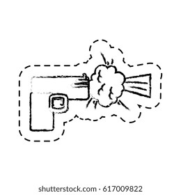 gun shoot comic art icon