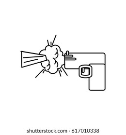 gun shoot comic art icon