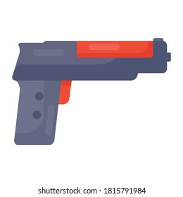 Schusswaffe, flacher Symbolstil 