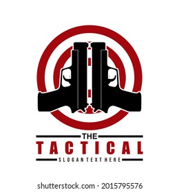 gun shoot logo brand design vector
