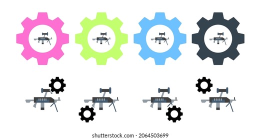 Icono de arma, disparo, vector de arma en la ilustración de equipo para ui y ux, sitio web o aplicación móvil