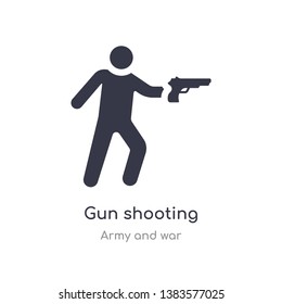 gun shooting icon. isolated gun shooting icon vector illustration from army and war collection. editable sing symbol can be use for web site and mobile app