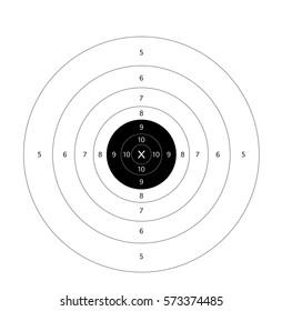 Gun Shooting Paper Targets Vector With White Background
