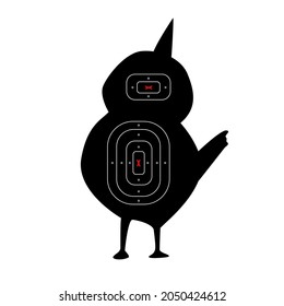 Gun shooting targets. Bird shape.  
Aim and goal, target for sniper, bullseye round aim illustration.
