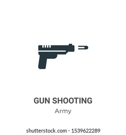 Gun Shooting Vector Icon On White Background. Flat Vector Gun Shooting Icon Symbol Sign From Modern Army Collection For Mobile Concept And Web Apps Design.