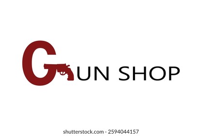 gun shop logo type typography vactor design