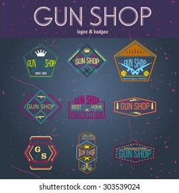 Gun shop logotypes and badges 