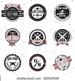 Gun shop logotypes and badges 
