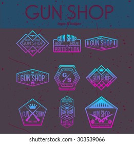 Gun shop logotypes and badges 