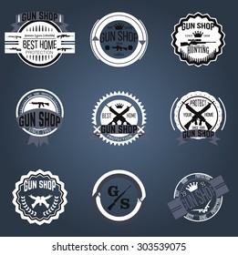 Gun shop logotypes and badges 