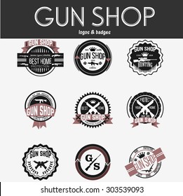 Gun shop logotypes and badges 