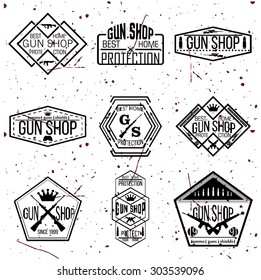 Gun shop logotypes and badges 