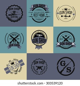 Gun shop logotypes and badges 