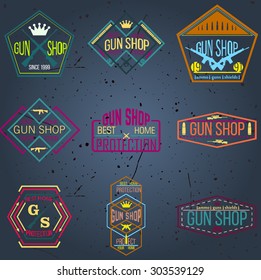 Gun shop logotypes and badges 
