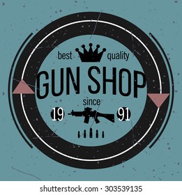 Gun shop logotypes and badges 