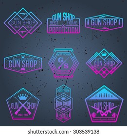 Gun shop logotypes and badges 