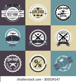 Gun shop logotypes and badges 