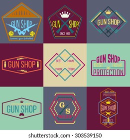 Gun shop logotypes and badges 