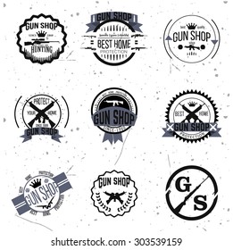 Gun shop logotypes and badges 
