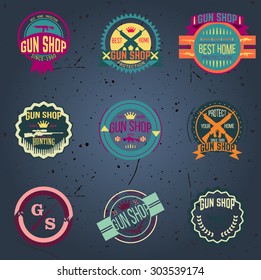 Gun shop logotypes and badges 