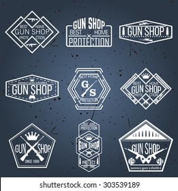 Gun shop logotypes and badges 