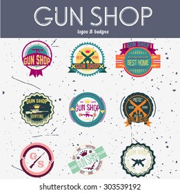 Gun shop logotypes and badges 