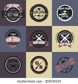 Gun shop logotypes and badges 
