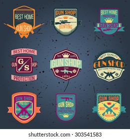 Logotipos y distintivos de la tienda de armas
