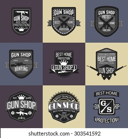 Gun shop logotypes and badges 