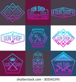 Gun shop logotypes and badges 