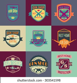 Gun shop logotypes and badges 