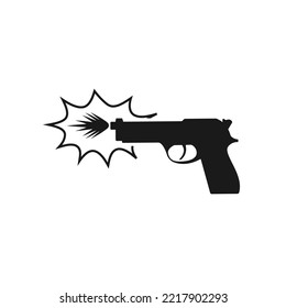 Gun shot vector icon, Shooting gun pictogram, vector