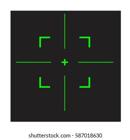 Gun sight over green simulating night vision