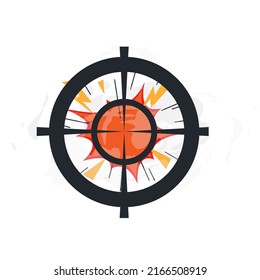 Vista de armas. Tiroteo y puntería, ilustración vectorial