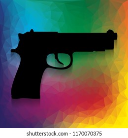 Gun sign illustration. Vector. Flat style black icon on white.