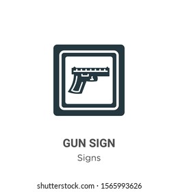 Gun sign vector icon on white background. Flat vector gun sign icon symbol sign from modern signs collection for mobile concept and web apps design.
