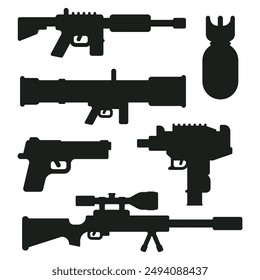 Silueta de pistola. Icono plano de silueta de arma 