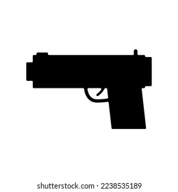 Gun Silhouette Symbol. Shooting. Vektorgrafik.