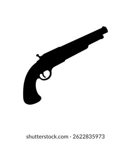 Diseño plano de Vector de icono de silueta de pistola.