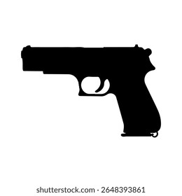 Gun silhueta ícone vetor plano design sobre fundo branco
