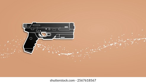 gun silhouette stickers vector 
background