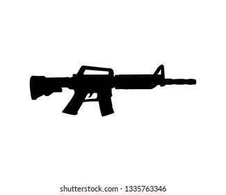 Gun silhouette vector black 