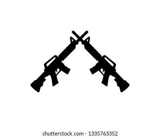 Gun silhouette vector black 