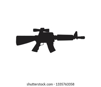 Gun silhouette vector black 