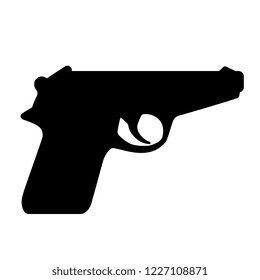 Gun silhouette vector icon isolated on white background