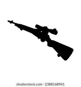 Vector De Silueta De Arma Sobre Fondo Blanco.