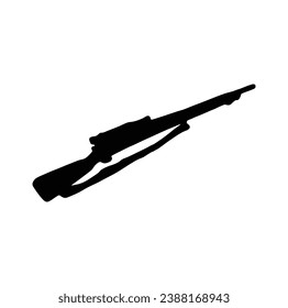 Vector De Silueta De Arma Sobre Fondo Blanco.