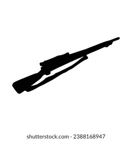 Gun-Silhouette-Vektorgrafik auf weißem Hintergrund.