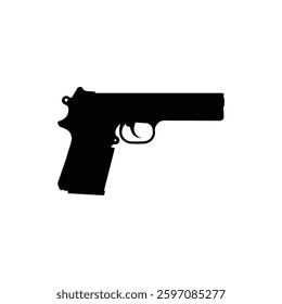 Gun silhouette vector on white background